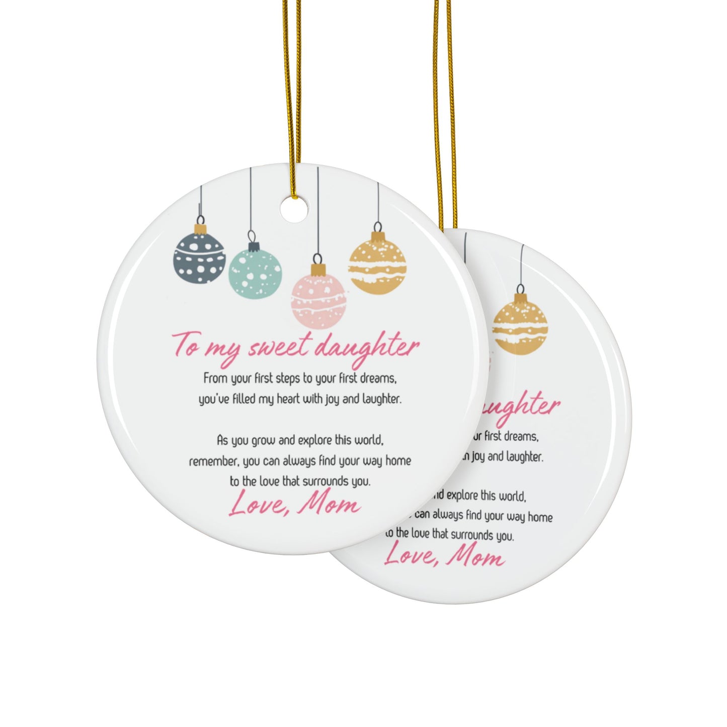 Hanging Ornaments Mom To Daughter Gift